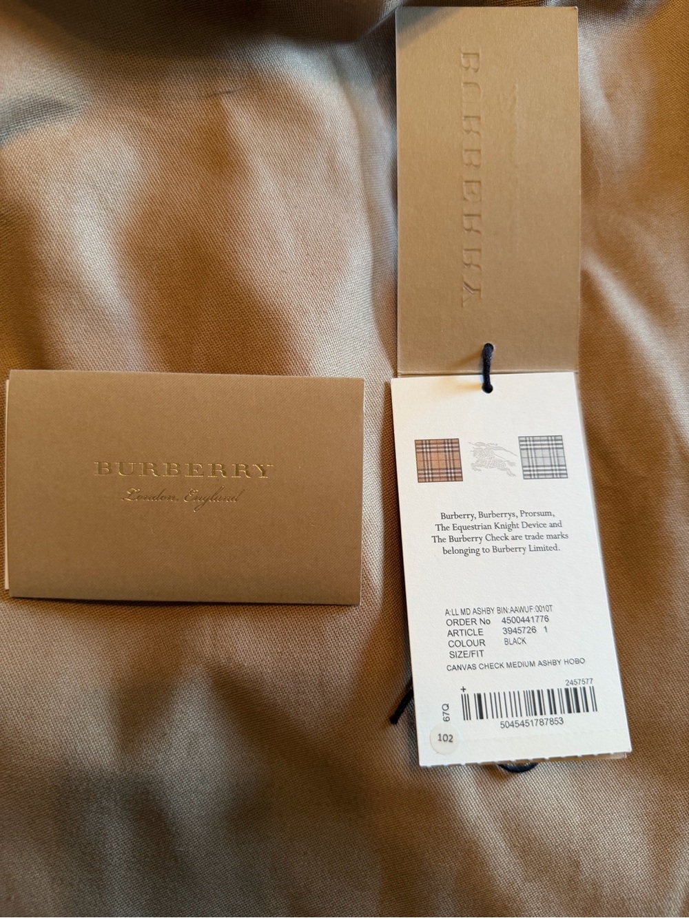 Authentic Burberry Ashby hobo canvas black leather. Tags and dust bag. - Picture 8 of 10